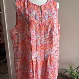 ❤️NWT❤️ J•Jill Colorful Linen Paisley Dress with Keyhole Neckline
